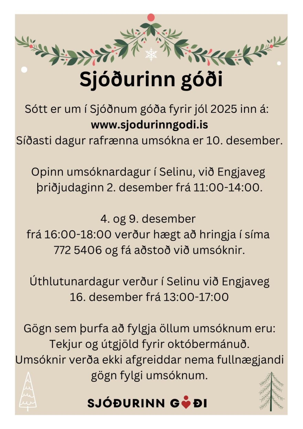 Umsókn um neyðaraðstoð úr Sjóðnum góða 2015