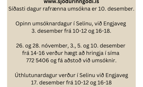 Vegna umsókna fyrir jólin 2024